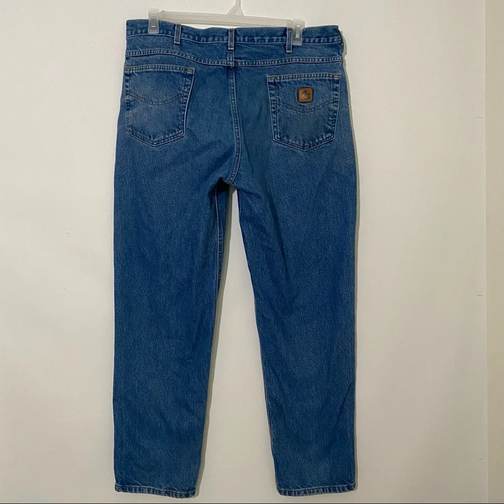 Carhartt Relaxed Fit Denim Blue Jeans size 40X32 Great Work Casual 5 Pockets